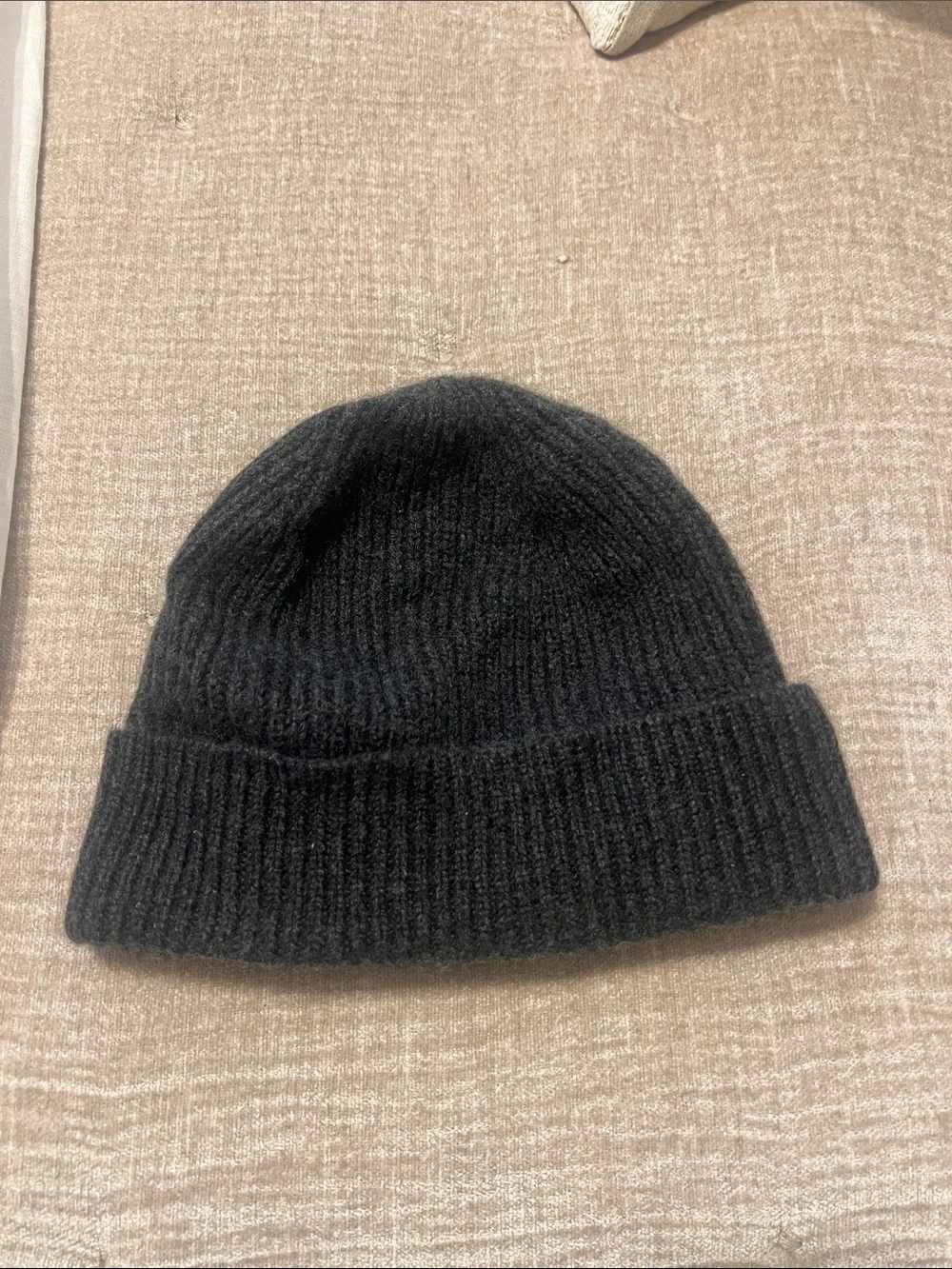 Men’s Ribbed Fold-Over Cashmere Beanie